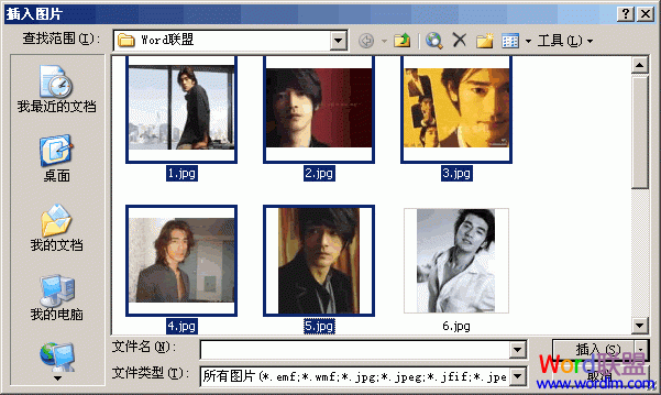 Word2003一次插入多个图片方法